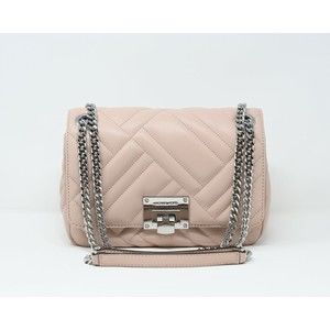 MICHAEL KORS VIVIANNE Medium Shoulder Flap Satchel Pastel Pink Leather NWT $398